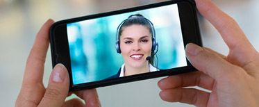 A customer-agent video chat